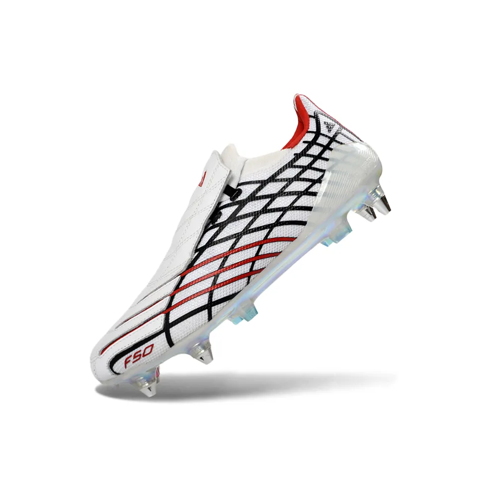 Chuteira Campo Adidas F50 Spider Remake Ponta de Alumínio Branco, Vermelho e Preto