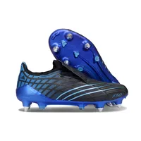 Chuteira Campo Adidas F50 Spider Remake Ponta de Alumínio Preto e Azul - imagem 7
