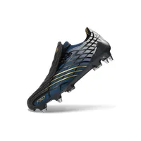 Chuteira Campo Adidas F50 Spider Remake Ponta de Alumínio Preto, Azul e Dourado - imagem 5