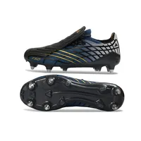 Chuteira Campo Adidas F50 Spider Remake Ponta de Alumínio Preto, Azul e Dourado - imagem 3