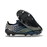 Chuteira Campo Adidas F50 Spider Remake Ponta de Alumínio Preto, Azul e Dourado - imagem 7