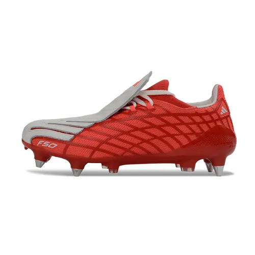 Chuteira Campo Adidas F50 Spider Remake Ponta de Alumínio Vermelho e Cinza