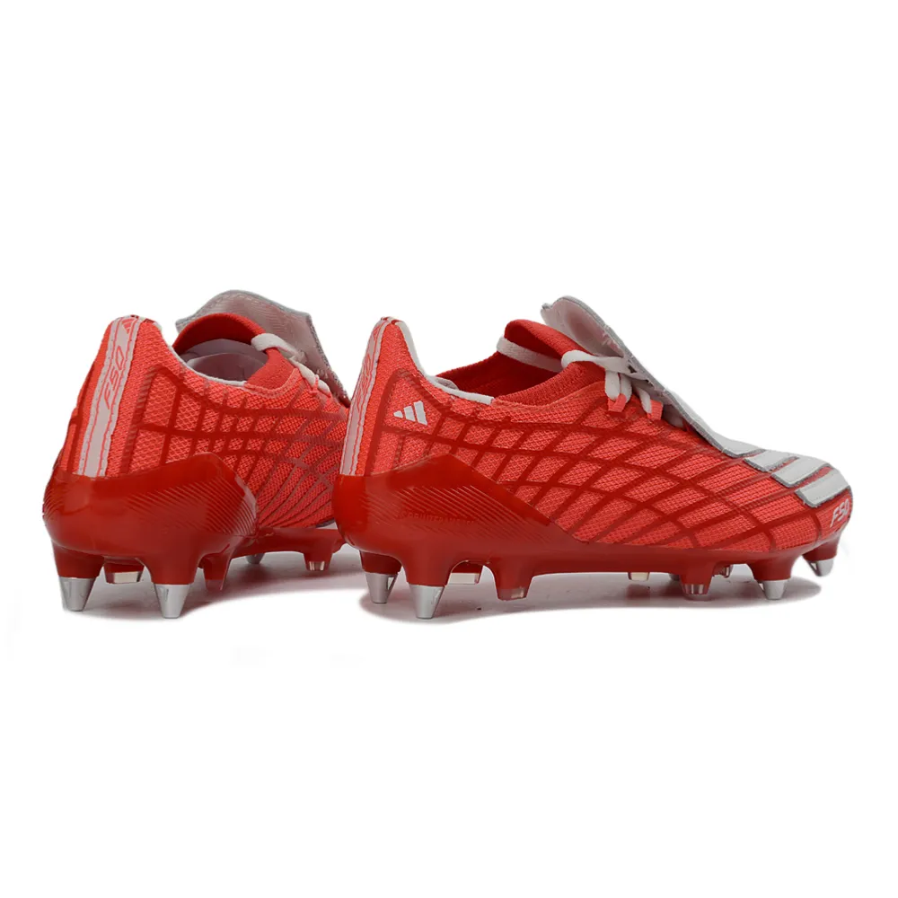 Chuteira Campo Adidas F50 Spider Remake Ponta de Alumínio Vermelho e Cinza