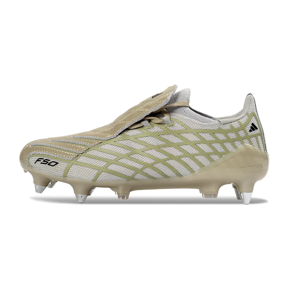 Chuteira Campo Adidas F50 Spider Remake Ponta de Alumínio Bege