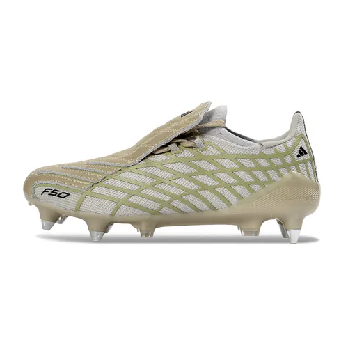 Chuteira Campo Adidas F50 Spider Remake Ponta de Alumínio Bege