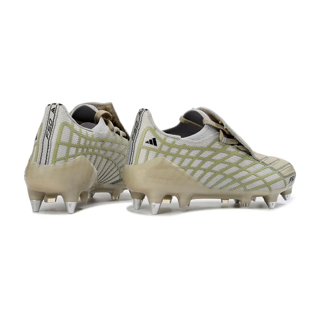 Chuteira Campo Adidas F50 Spider Remake Ponta de Alumínio Bege