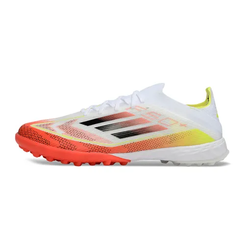 Chuteira Society Adidas F50 TF Branco e Laranja