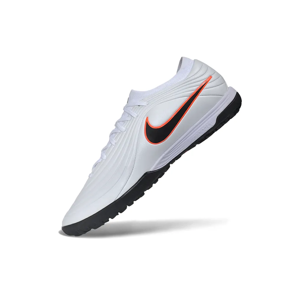 Chuteira Society Nike Tiempo Maestro TF Branco, Preto e Laranja