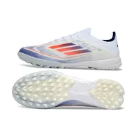 Chuteira Society Adidas F50 TF Branco, Laranja e Azul - imagem 6