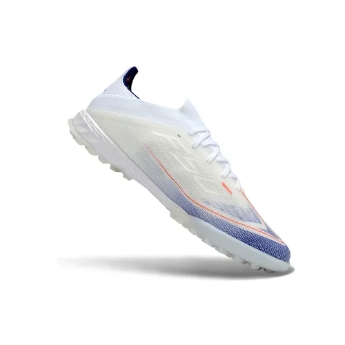 Chuteira Society Adidas F50 TF Branco, Laranja e Azul