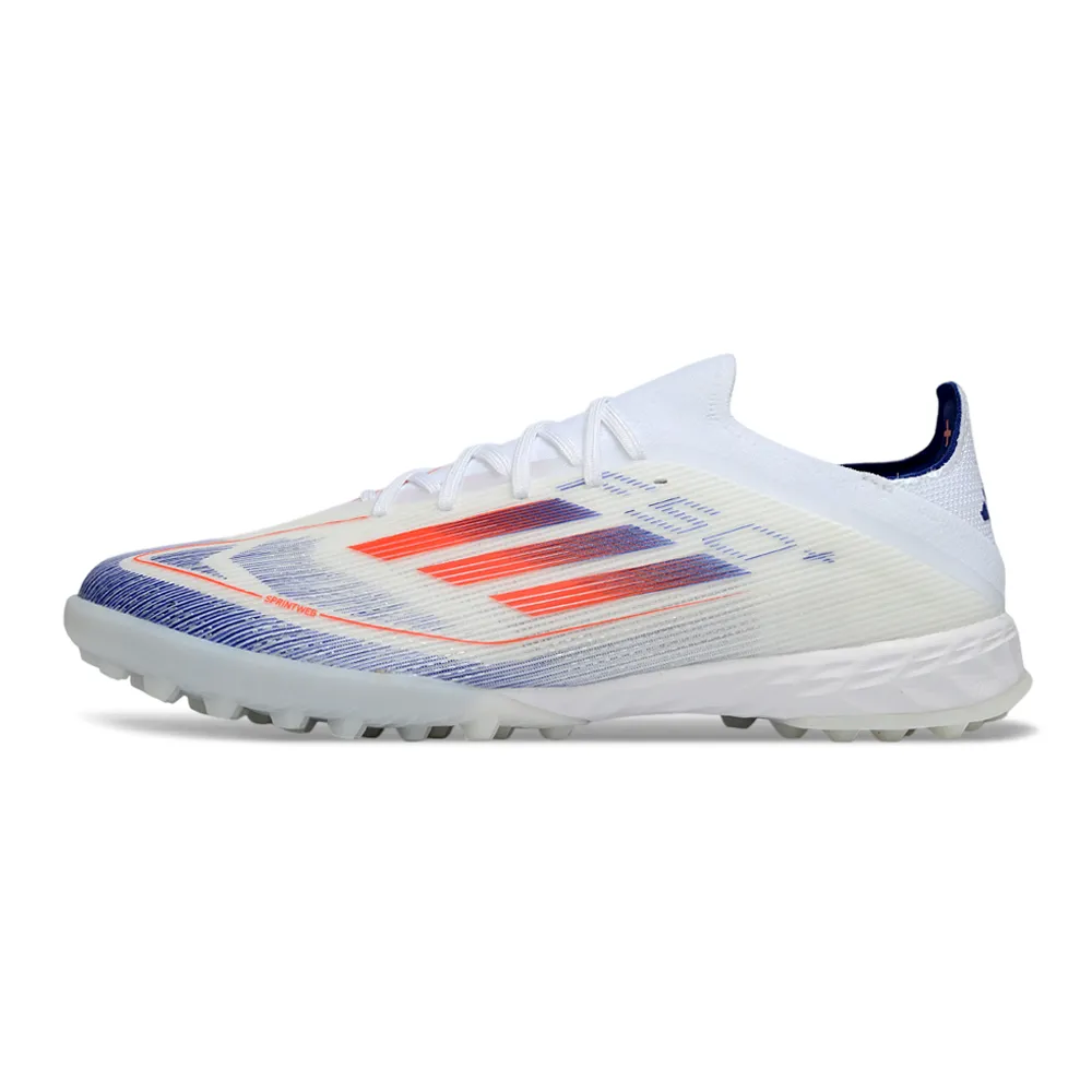 Chuteira Society Adidas F50 TF Branco, Laranja e Azul