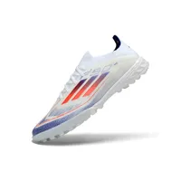 Chuteira Society Adidas F50 TF Branco, Laranja e Azul - imagem 3