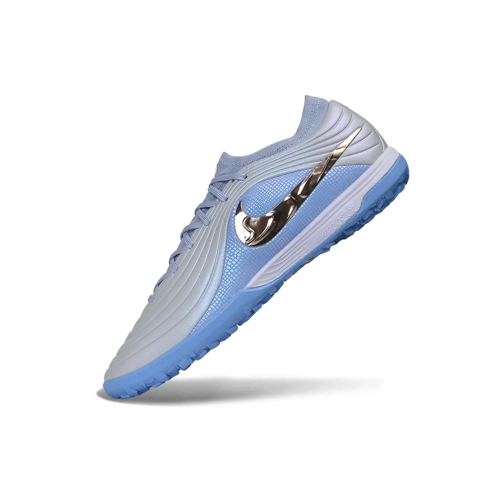 Chuteira Society Nike Tiempo Maestro TF Azul e Dourado - Showtime Pack