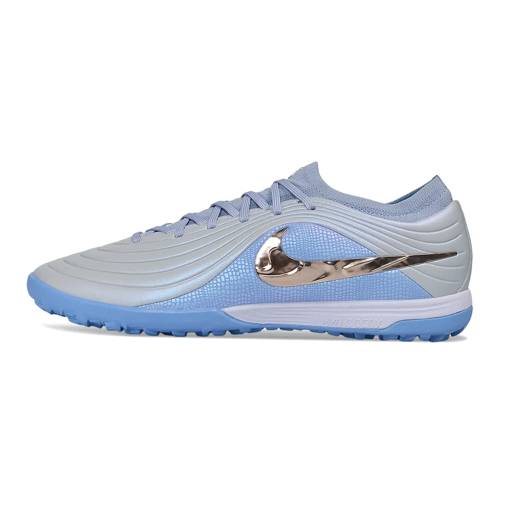 Chuteira Society Nike Tiempo Maestro TF Azul e Dourado - Showtime Pack
