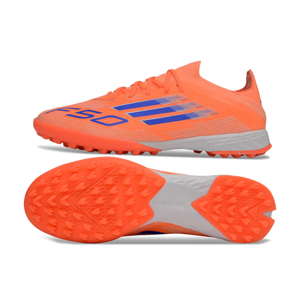 Chuteira Society Adidas F50 TF Laranja e Azul