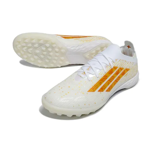 Chuteira Society Adidas F50 TF Branco e Dourado