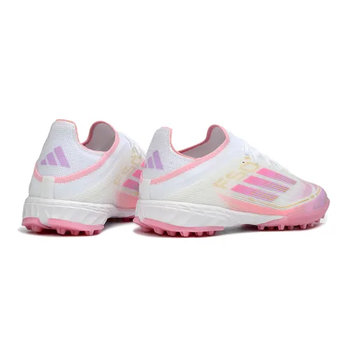 Chuteira Society Adidas F50 TF Branco e Rosa