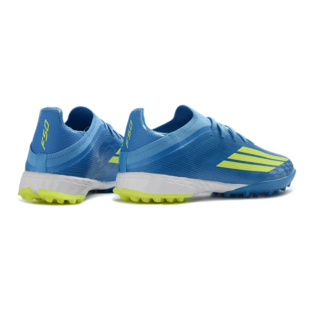 Chuteira Society Adidas F50 TF Azul e Verde