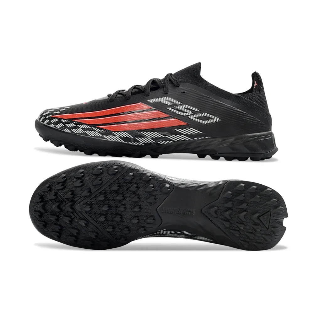Chuteira Society Adidas F50 TF Preto e Vermelho