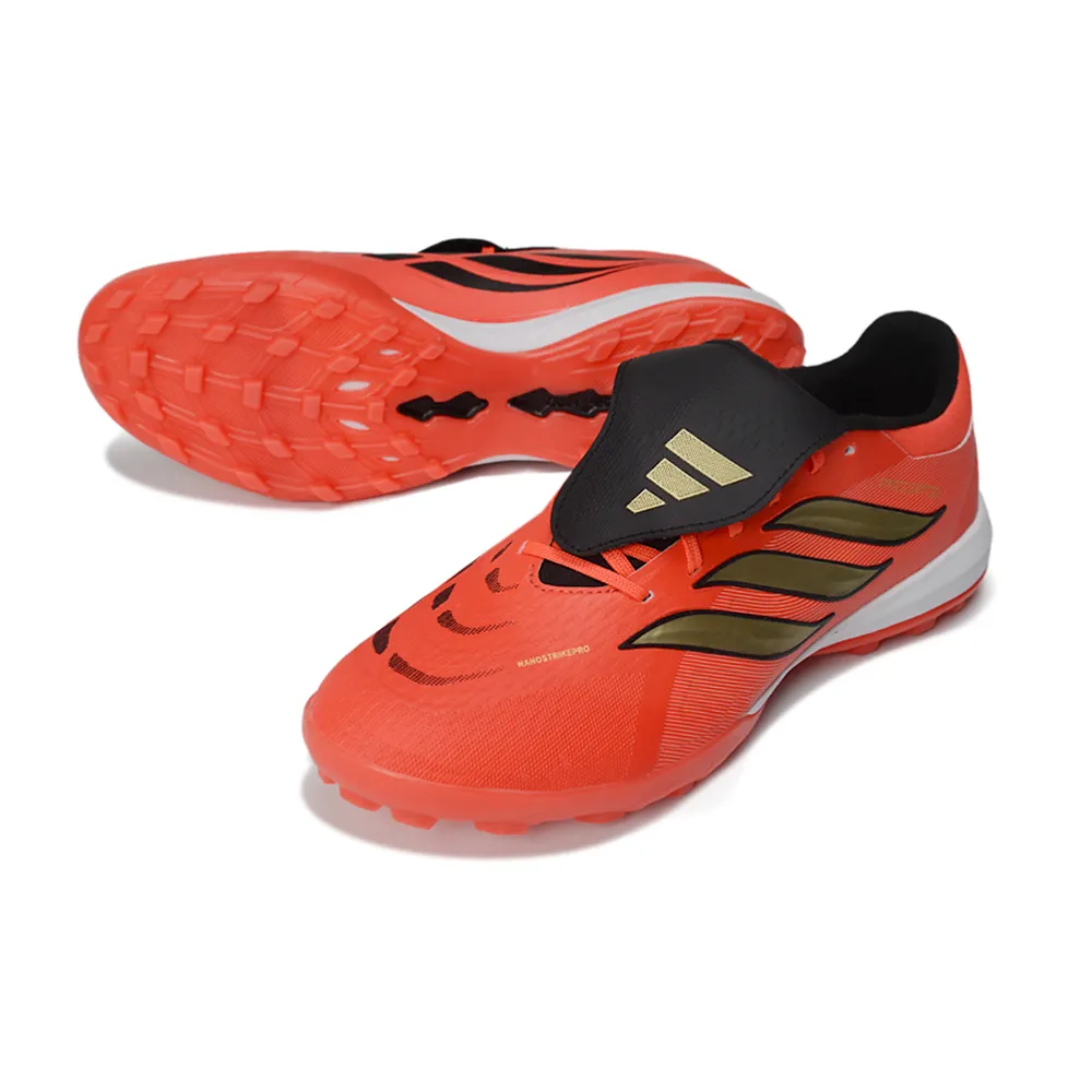 Chuteira Society Adidas Predator Tongue Elite 26 TF Laranja e Dourado