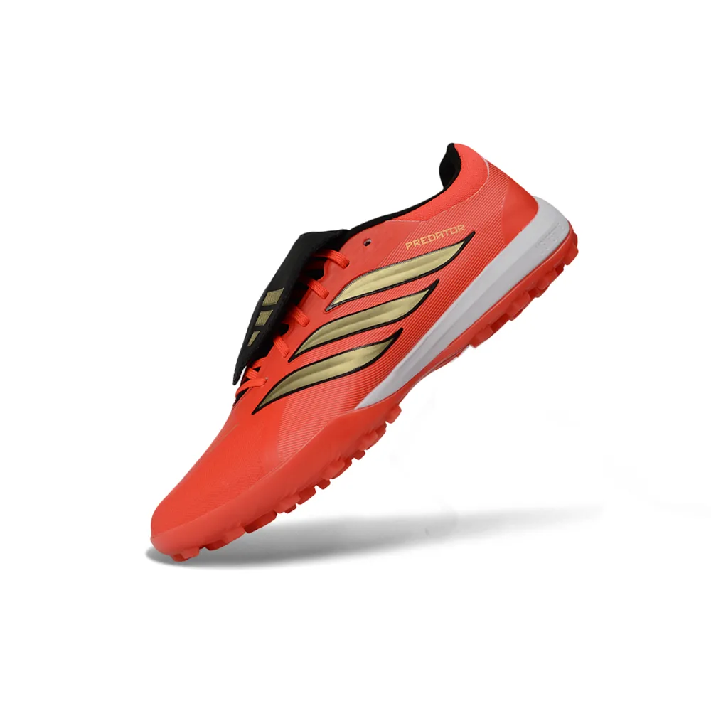 Chuteira Society Adidas Predator Tongue Elite 26 TF Laranja e Dourado