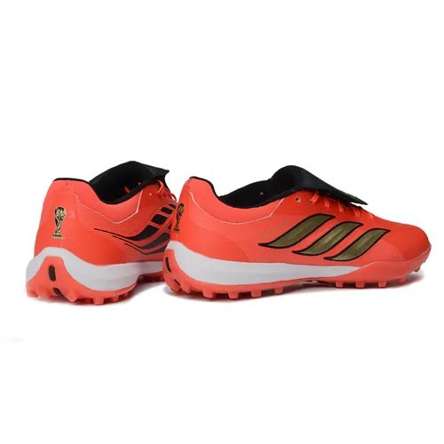 Chuteira Society Adidas Predator Tongue Elite 26 TF Laranja e Dourado