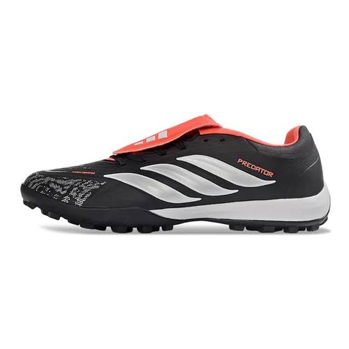 Chuteira Society Adidas Predator Tongue Elite 26 TF Preto, Branco e Laranja