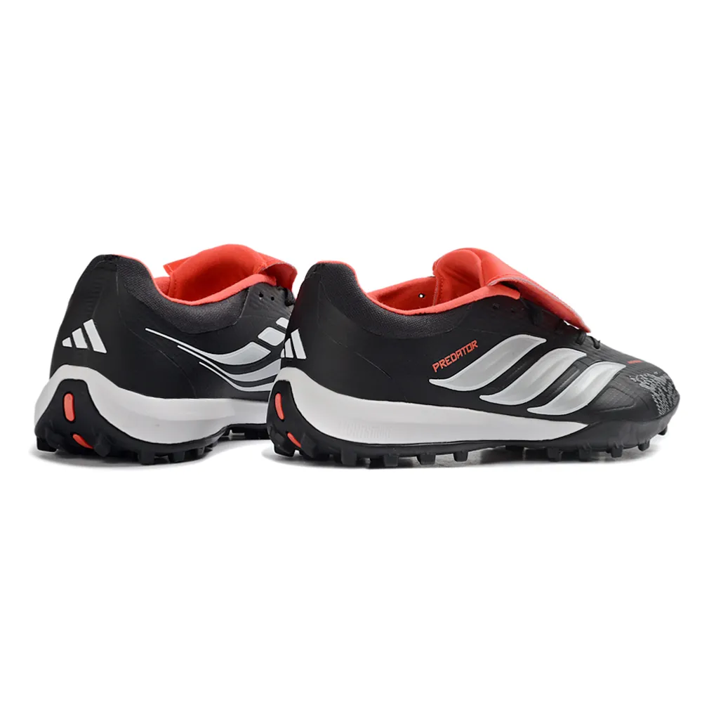 Chuteira Society Adidas Predator Tongue Elite 26 TF Preto, Branco e Laranja