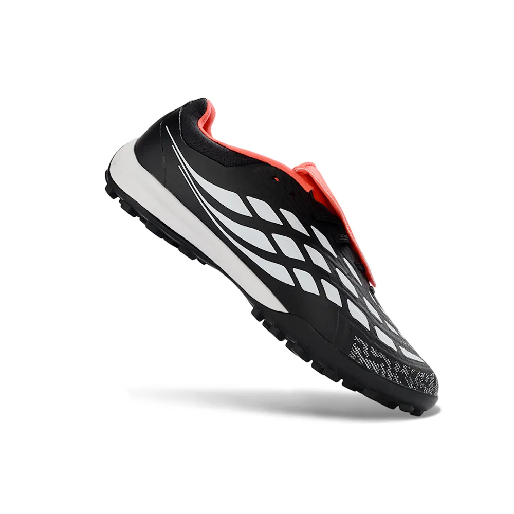 Chuteira Society Adidas Predator Tongue Elite 26 TF Preto, Branco e Laranja