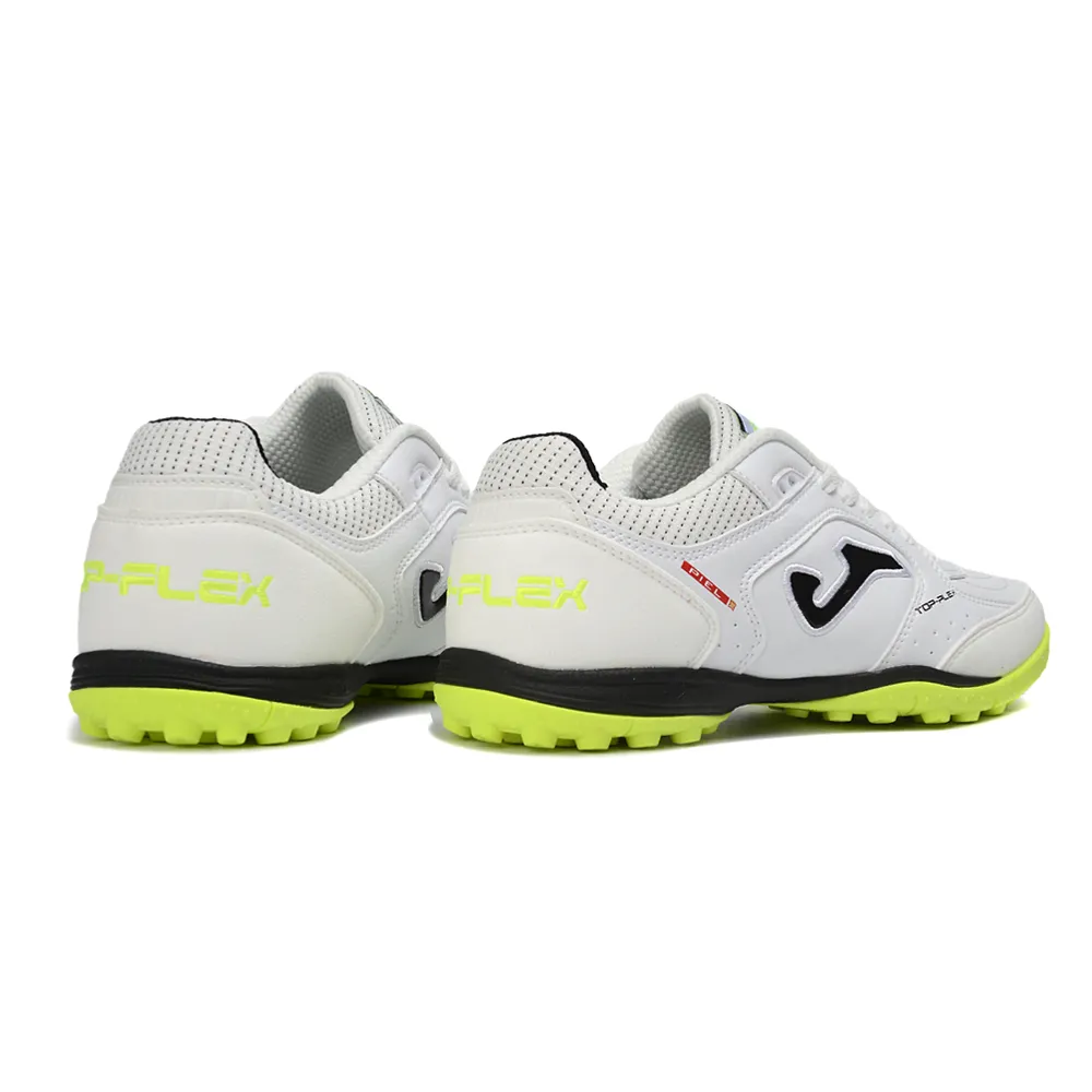 Chuteira Society Joma Top Flex TF Branco e Amarelo
