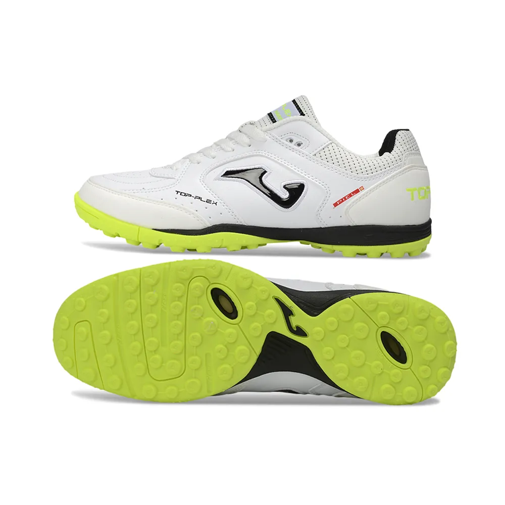 Chuteira Society Joma Top Flex TF Branco e Amarelo