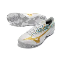 Chuteira Society Mizuno Alpha TF Branco e Dourado - imagem 4