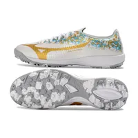 Chuteira Society Mizuno Alpha TF Branco e Dourado - imagem 6