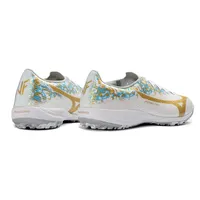 Chuteira Society Mizuno Alpha TF Branco e Dourado - imagem 5