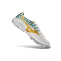 Chuteira Society Mizuno Alpha TF Branco e Dourado - imagem 2