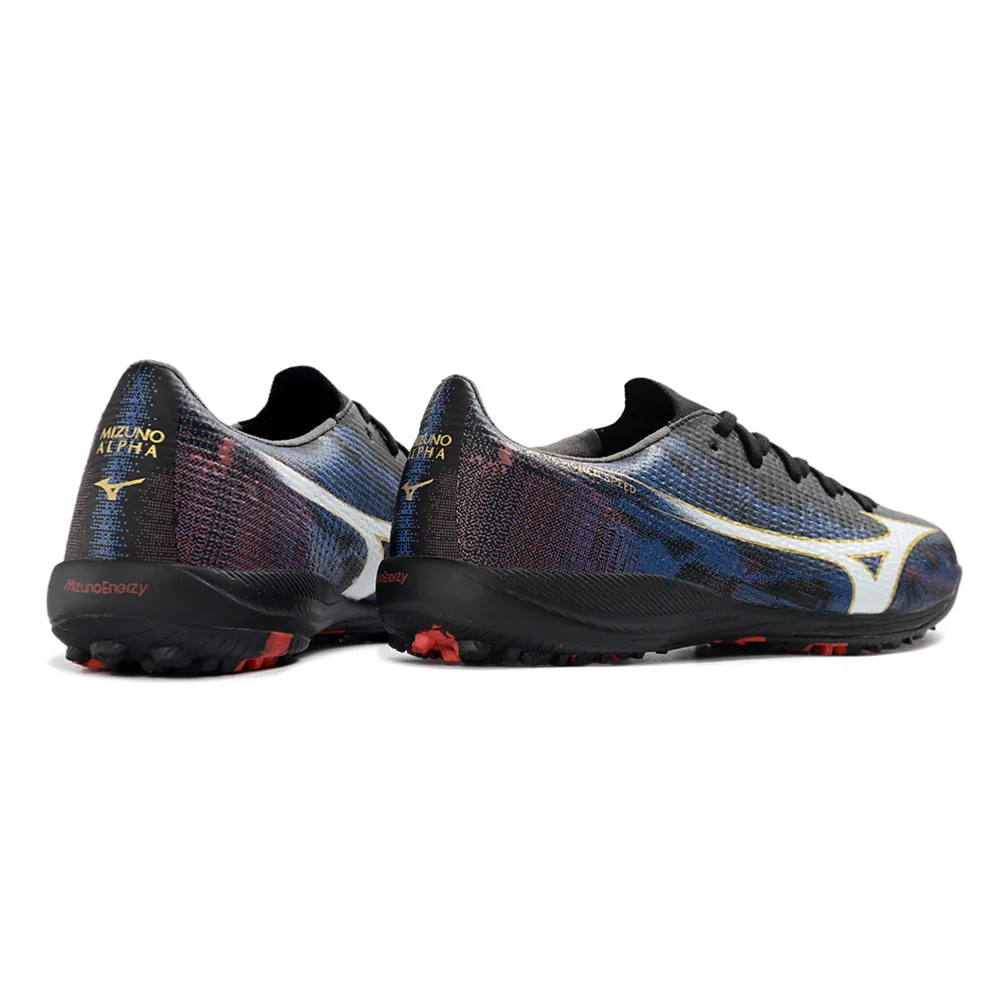Chuteira Society Mizuno Alpha TF Preto e Azul