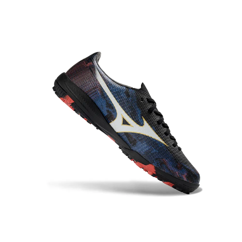 Chuteira Society Mizuno Alpha TF Preto e Azul