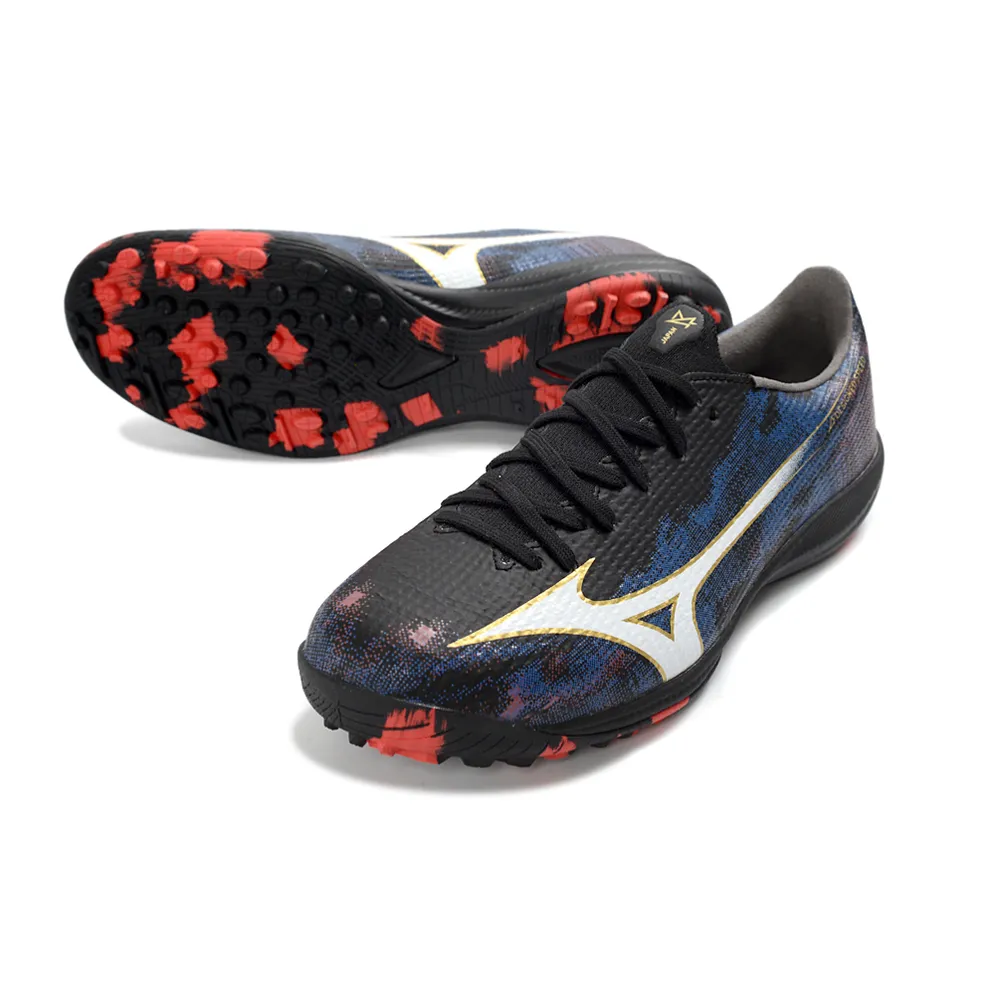 Chuteira Society Mizuno Alpha TF Preto e Azul