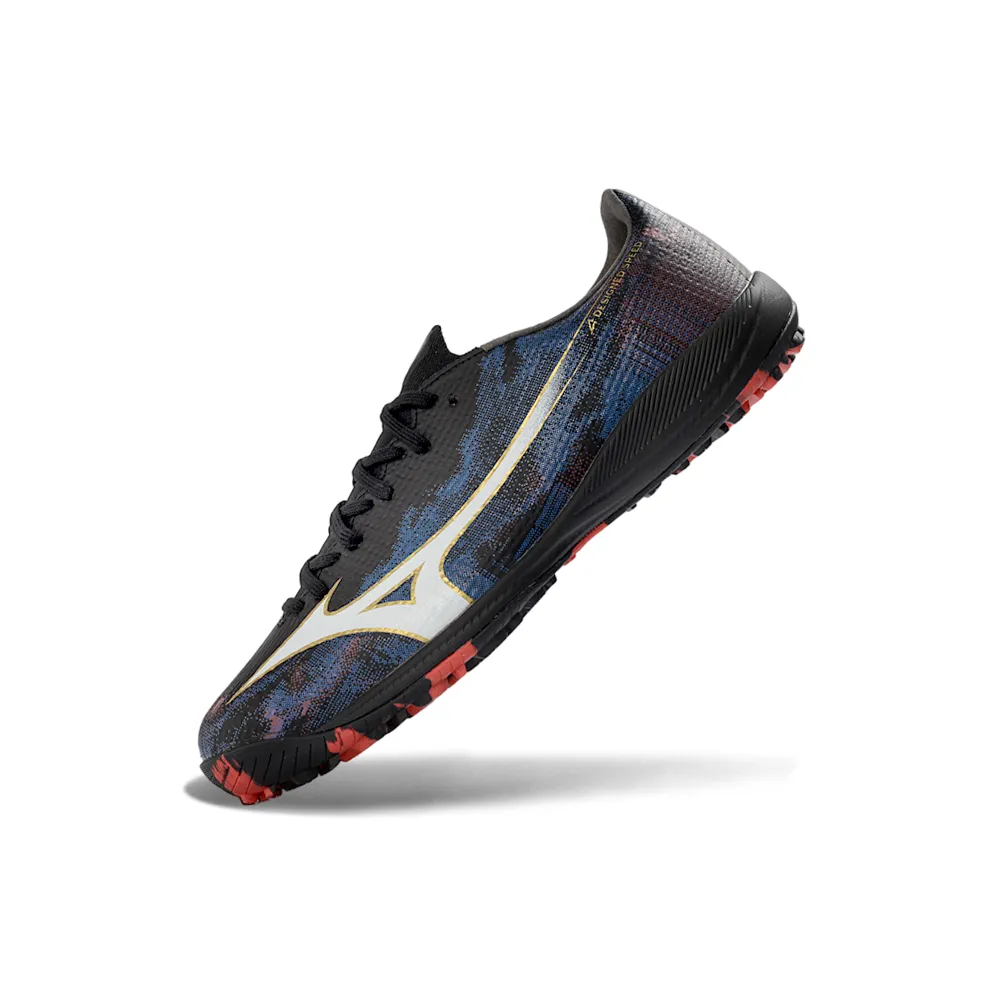 Chuteira Society Mizuno Alpha TF Preto e Azul