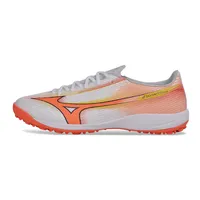 Chuteira Society Mizuno Alpha TF Branco e Laranja - imagem 1