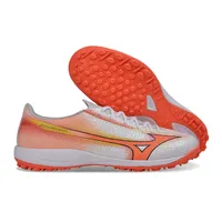 Chuteira Society Mizuno Alpha TF Branco e Laranja - imagem 2