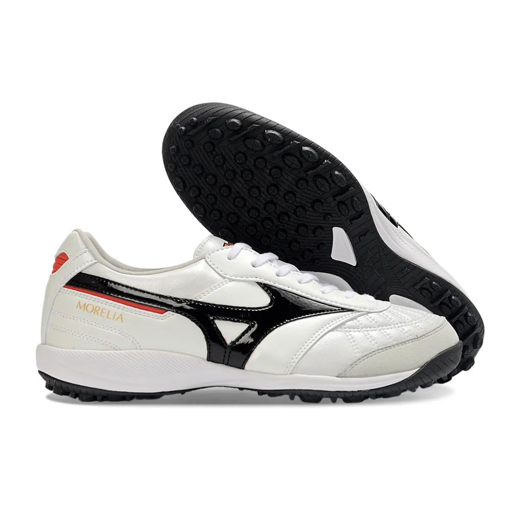Chuteira Society Mizuno Morelia Neo 4 TF Branco e Preto