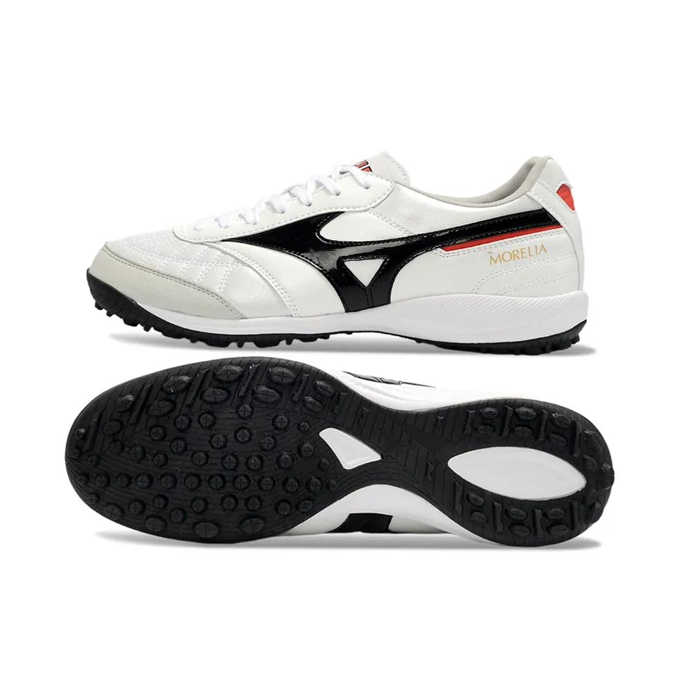 Chuteira Society Mizuno Morelia Neo 4 TF Branco e Preto
