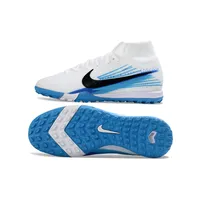Chuteira Society Nike Air Zoom Mercurial Superfly 10 Elite TF Branco e Azul - imagem 2
