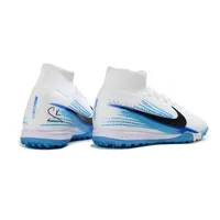 Chuteira Society Nike Air Zoom Mercurial Superfly 10 Elite TF Branco e Azul - imagem 3