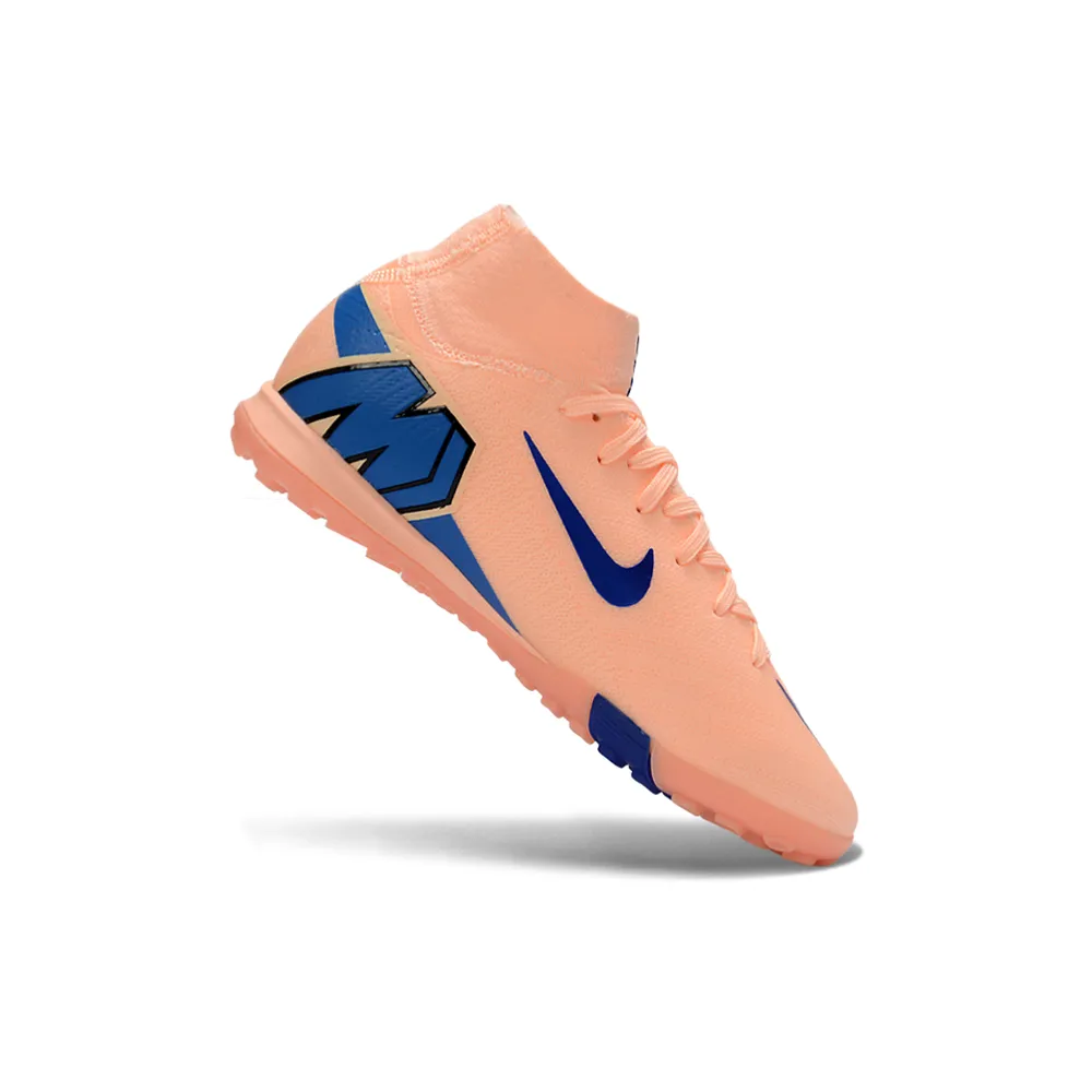 Chuteira Society Nike Air Zoom Mercurial Superfly 10 Elite TF Rosa e Azul