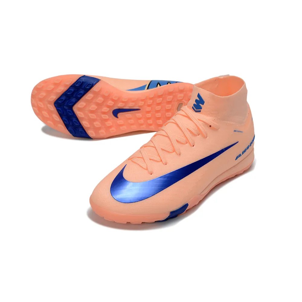Chuteira Society Nike Air Zoom Mercurial Superfly 10 Elite TF Rosa e Azul