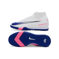 Chuteira Society Nike Air Zoom Mercurial Superfly 10 Elite TF Branco e Azul - imagem 5