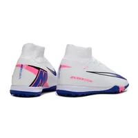 Chuteira Society Nike Air Zoom Mercurial Superfly 10 Elite TF Branco e Azul - imagem 4