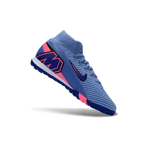 Chuteira Society Nike Air Zoom Mercurial Superfly 10 Elite TF Azul e Rosa
